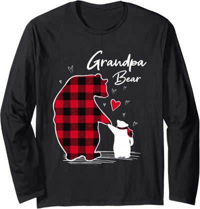 Family Bear Matching Christmas Buffalo Plaid Grandpa Bear Christmas T-Shirt