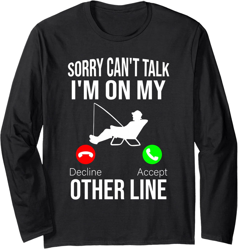 Fishing Gifts for Men Boys Funny Fishing Tee Dad. Funny Fishing Dad Men Funny Reel Cool Fish Bass Fishing Long Sleeve T-Shirt - Black