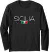 BELLA ITALIA by PENTAMOBY SICILIA ITALIA SICILY ITALY HOLIDAY ISLAND PARTY Long Sleeve T-Shirt - Black