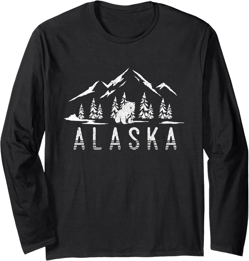 Alaska State Gift Alaskan Bear Alaska Long Sleeve T-Shirt - Black