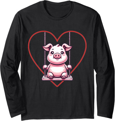Cute Pig Graphic Piglets Women Girls Long Sleeve Shirt
