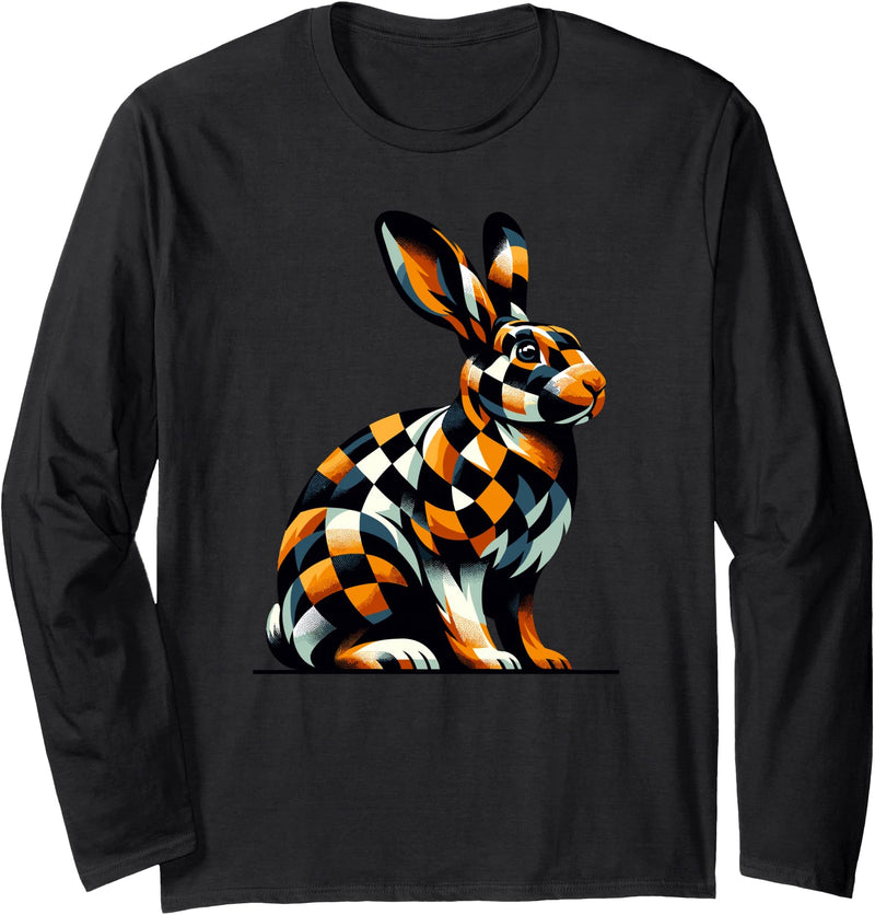 Rabbit Lovers Graphic Long Sleeve Shirt in Black