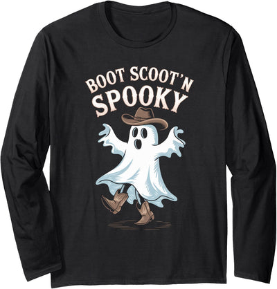 Halloween Costume 2024 Boot Scootin Spooky Funny Country Music Halloween Costume Long Sleeve T-Shirt