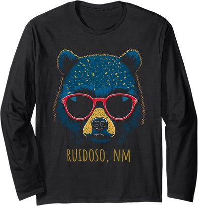 Ruidoso New Mexico Bear with Sunglasses Long Sleeve Shirt