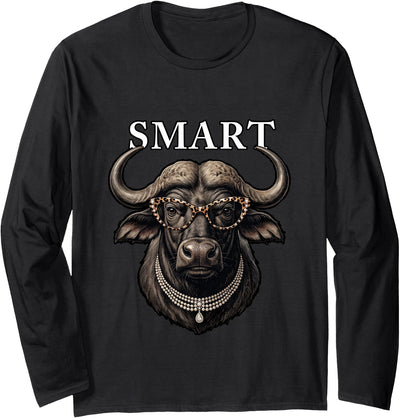 Cow Funny Necklace Leopard Glasses Smart Buffalo T-Shirt