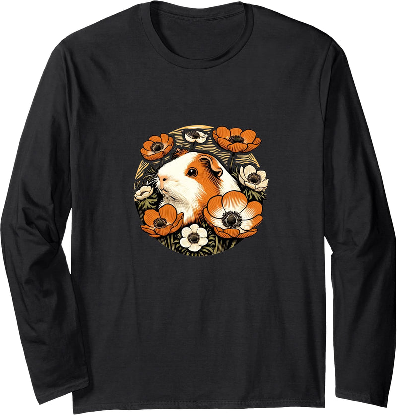 Guinea pig flowers Snugg Guinea pig flowers cute guinea pigs Long Sleeve T-Shirt - Black
