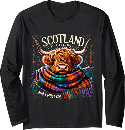 Highland Cow Scotland Is Calling Scotland Vacation T-Shirt