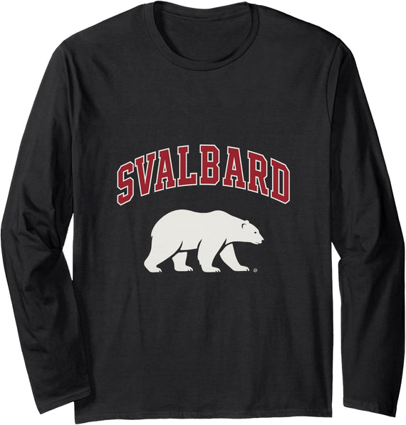 Svalbard Arctic Norway Svalbard Norway Polar Bear Arctic Cruise Travel Souvenir Long Sleeve T-Shirt - Black