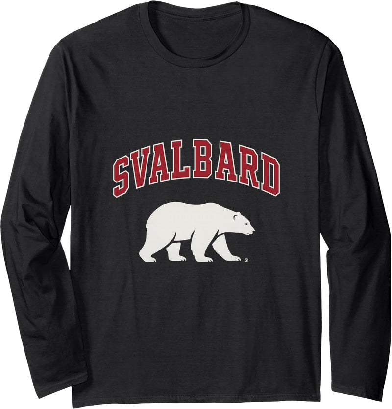 Svalbard Arctic Norway Svalbard Norway Polar Bear Arctic Cruise Travel Souvenir Long Sleeve T-Shirt - Black