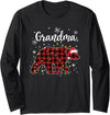 Funny Bear Family Matching Pajamas Team Santa HBL Bear Red Plaid Grandma Christmas Xmas Lights Buffalo Pajama Long Sleeve