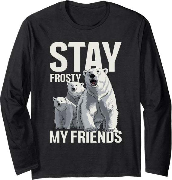 Polar bear gifts for men and women Polar Bear Long Sleeve T-Shirt - Black