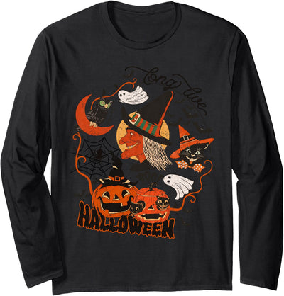 Vintage Halloween Shirts, Retro Spooky Season Tees Long Live Halloween Vintage Tee, Vintage Spooky Season Long Sleeve T-Shirt