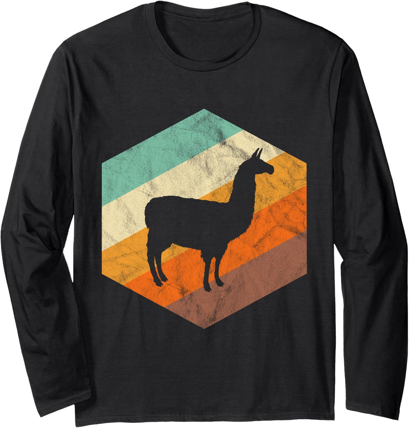 LLama And Alpaca Retro Tees Retro Llama Vintage Llama Long Sleeve T-Shirt - As Pictured