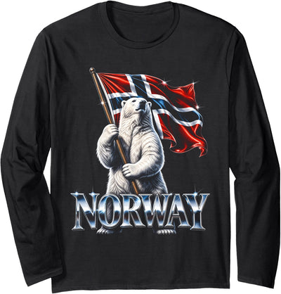 Norway Polar Bear Flag Nordic Pride Long Sleeve T-Shirt