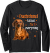Dachshund Kisses Fix Everything dachshund lover Long Sleeve T-Shirt - Black