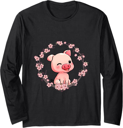 Flowers Pig Long Sleeve Shirt