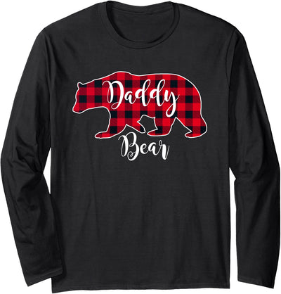 All in the Bear Family Daddy Bear Black Red Buffalo Check T-Shirt
