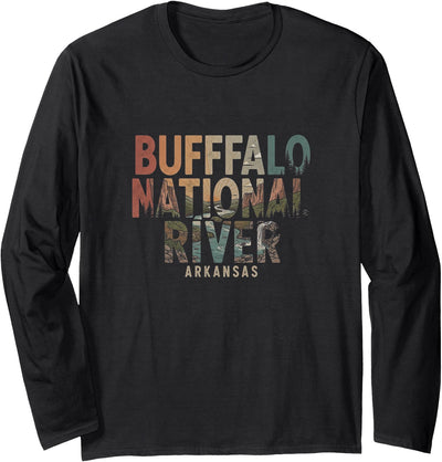 Cow Women Retro Buffalo National River Arkansas Drawing Art T-Shirt