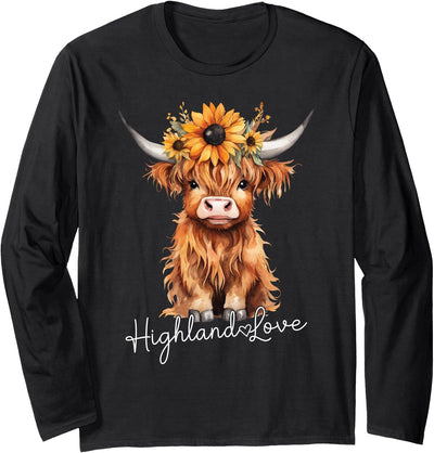 Womens and Mens Highland Cow Scottish Gifts Highland Love T-Shirt
