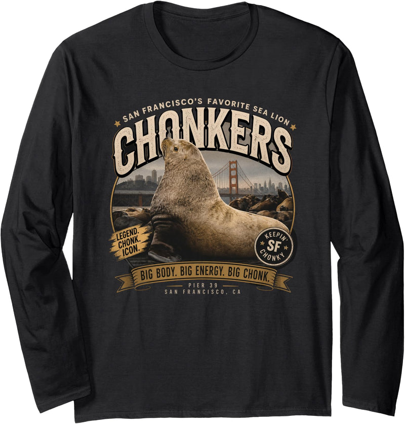 San Francisco Sea Lion Chonkers the Sea Lion Long Sleeve T-Shirt - As Pictured
