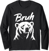 Bruh Polar Bear Face Graphic T-Shirt
