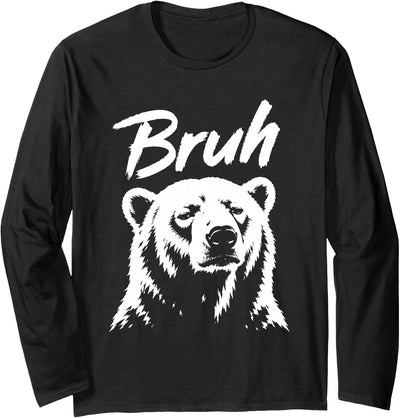 Polar Bear Bruh Meme Funny Co Bruh Funny Polar Bear Meme Dog Lover Men Women Long Sleeve T-Shirt
