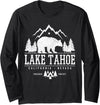 Lake Tahoe Vintage Apparel & Souvenirs Lake Tahoe California - Bear Mountains Nature Camping Gift Long Sleeve T-Shirt - Black