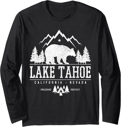 Lake Tahoe California - Bear Mountains Nature Camping Gift Long Sleeve Shirt
