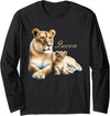 Queen Lioness Tees Lioness Lion Cub Queen Lioness Female Big Cat Lovers Design Long Sleeve T-Shirt - Black