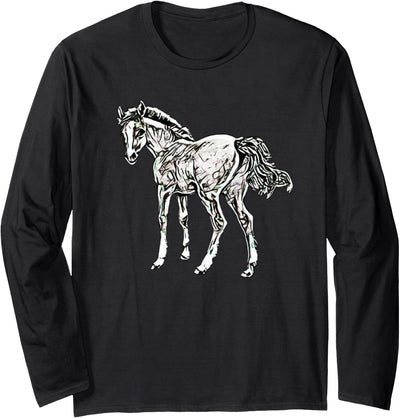 Horses Girls Women | Gift Kids Men Boys Horse Motif Long Sleeve T-Shirt