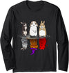 Rabbit Halloween Reflect Mirror Bunnies Long Sleeve Shirt in Black