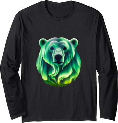 Northern Lights Polar Bear Clothes Aurora Borealis Alaska Northern Lights Polar Bear Long Sleeve T-Shirt