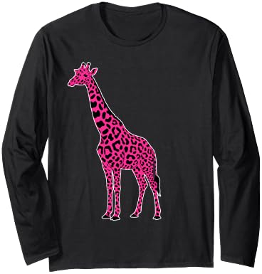 Giraffe Pink Leopard Giraffe Mom Giraffe Lover for Women Long Sleeve T-Shirt - Adult Unisex