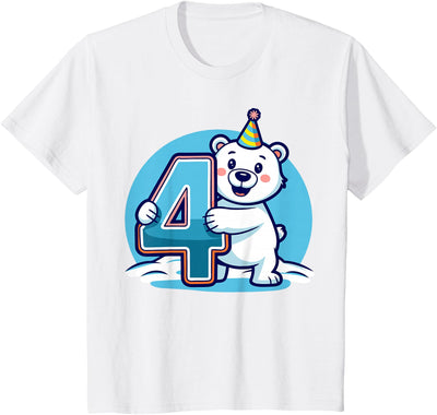 Kids Polar Bear Shirts Kids 4th Birthday Polar Bear Kids T-Shirt