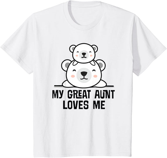 Homewise Shopper Great Aunt My Great Aunt Loves Me Bear T-Shirt - White