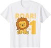 Cute Animals For Every Child's Birthday Kids 1st Birthday Lion 1 Year Old Cub Lion T-Shirt - White