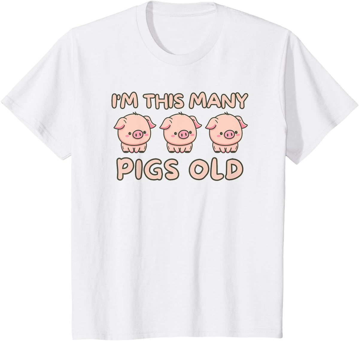 Pigs lover Birthday Gifts Toddler I'm This Many Pigs Old - 3rd Birthday Pig 3 Years Old Bday T-Shirt - White