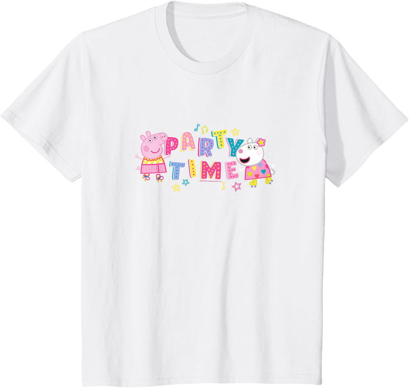 Peppa Pig Party Time Peppa & Suzy Logo Youth T-Shirt - White