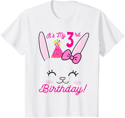 3rd Birthday Bunny Ears and Bow Tee