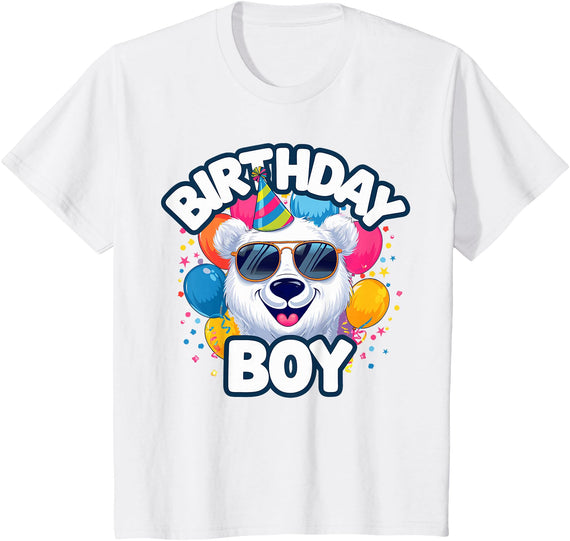 Kids Polar Bear Shirts Kids Birthday Boy Polar Bear Kids T-Shirt - White