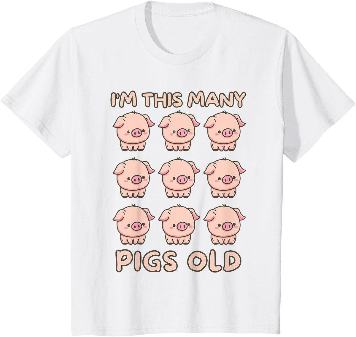 Pigs lover Birthday Gifts Toddler I'm This Many Pigs Old - 9th Birthday Pig 9 Years Old Bday T-Shirt - White