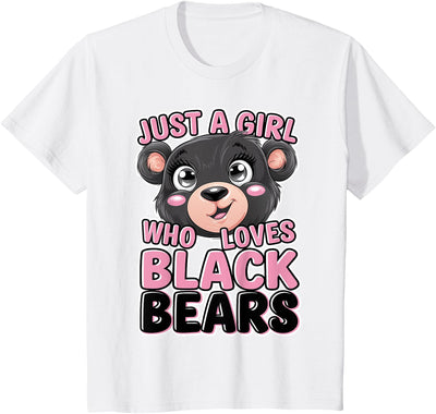 Kids Bear Shirts Girl Loves Black Bears Kids T-Shirt