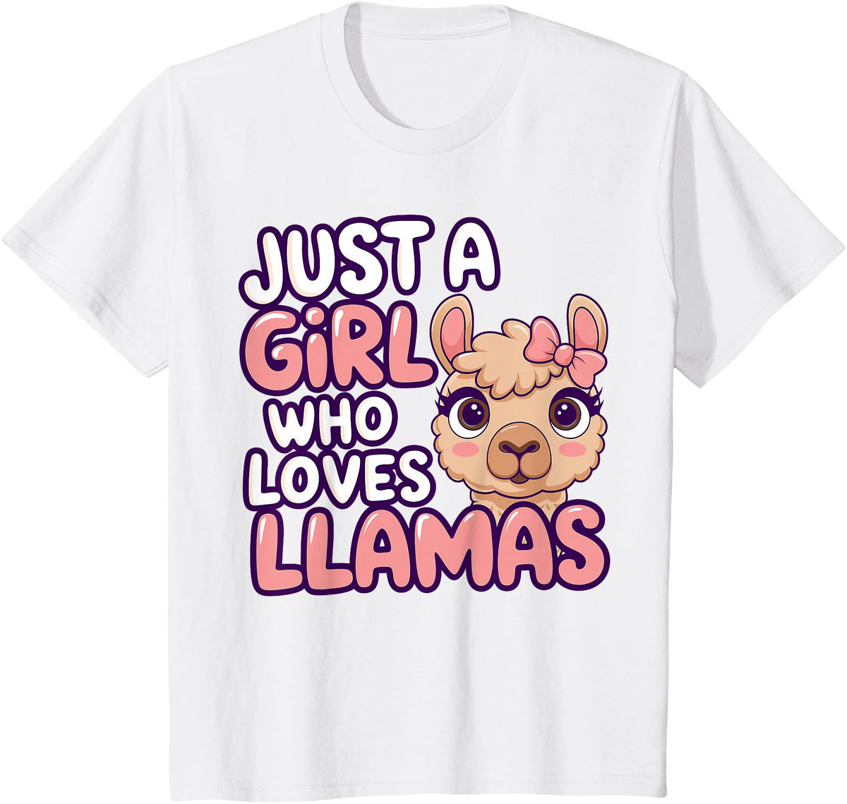Kids Llama Shirts Girl Llama Kids T-Shirt - White