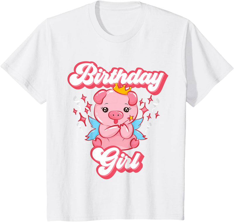Pig Piggy Piglet Birthday Shirts and Gifts Pig Birthday Party Cute Girl Piggy Piglet Girls Gift T-Shirt - White