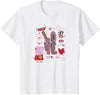 Kids Peppa Pig Valentine's Day Love Be Happy Friends Group Shot T-Shirt - White