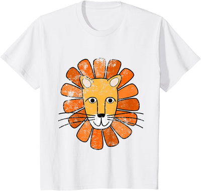 Lion Face . Boys / Girls Cartoon Lion T-Shirt