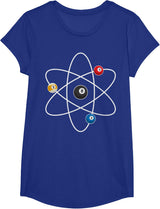 Cool Billiard Design For Men Women Atom Cue Ball Sport Game T-Shirt - Girls Royal Blue