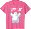 5 years old 5th birthday Polar Bear 5 Years old 5 birthday Polar Bears Boy girl Polar Bear T-Shirt - Pink Heather