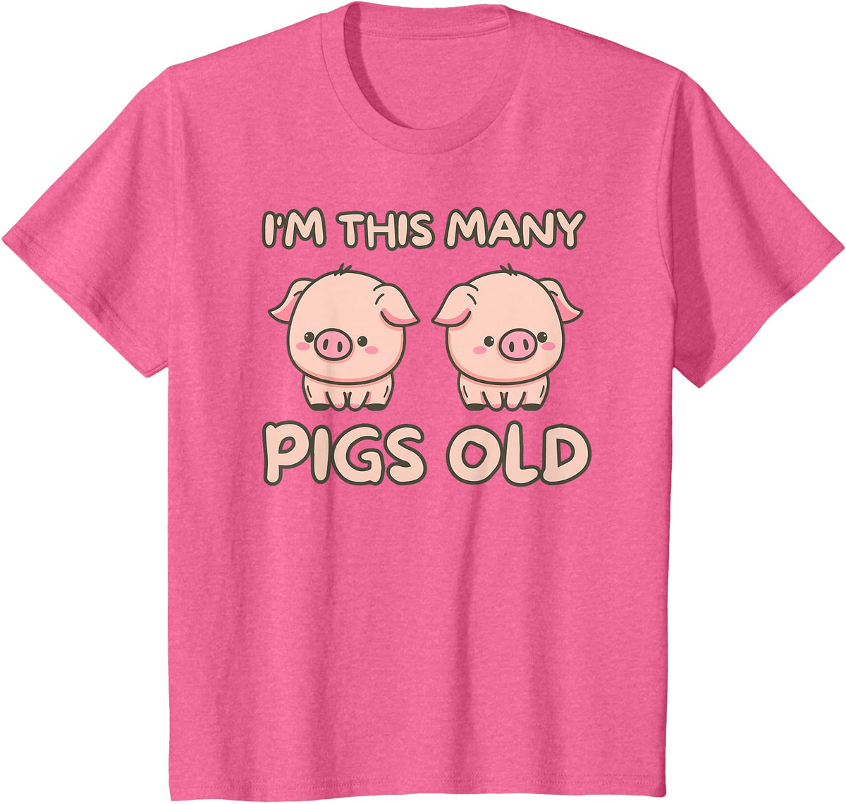 Pigs lover Birthday Gifts Toddler I'm This Many Pigs Old - 2nd Birthday Pig 2 Years Old Bday T-Shirt - Pink Heather