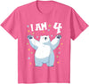 4 years old 4th birthday Polar Bear Kids 4 Years old 4 birthday Polar Bears Boy girl Polar Bear T-Shirt - Pink Heather